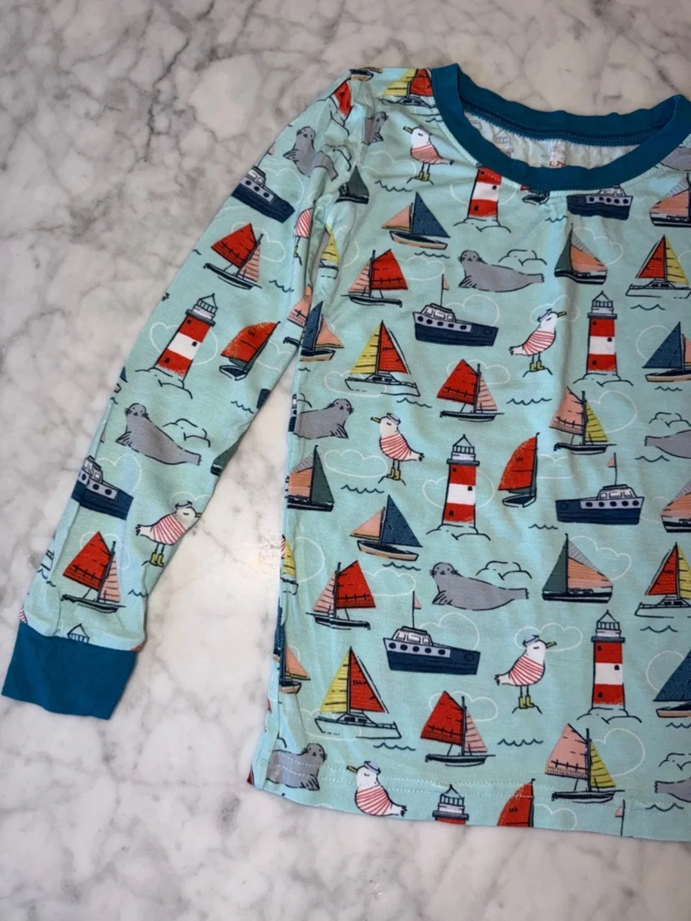 Little Sleepies Light Blue Nautical Sailboat Pajama Set 4T